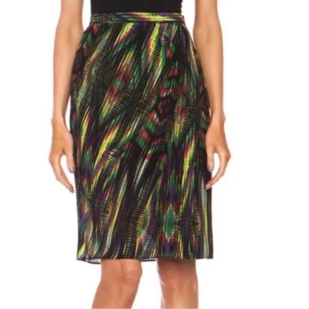 Missoni Multicolor Patterned Silk Ruched Wrap Skirt size 42